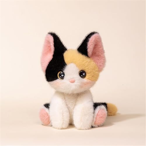 Herfair Katze Kuscheltier, Plüschtiere Katzen, Niedlich Stofftier Spielzeug zum Spielen & Kuscheln, Kawaii Deko Plushie Geschenk für Kinder (A) von Herfair