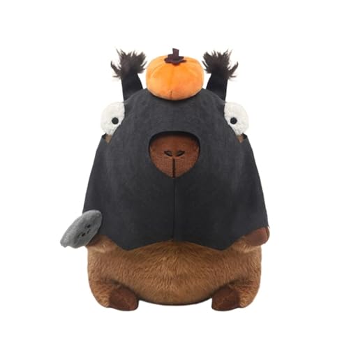 Herfair Kuscheltier Capybara Plüschtier Niedlich Wasserschwein mit Maske Plushie Kawaii Deko Stofftier Lustig Puppe Geschenke für Kinder von Herfair