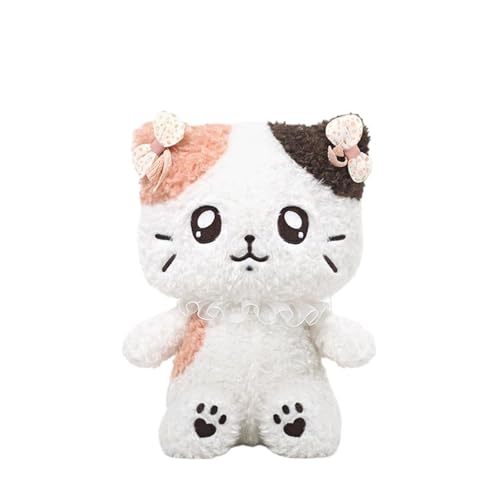 Herfair Kuscheltier Katze, Plüschtier Katze, Niedlich Plüschkatze Puppen, Weiche Plushie Spielzeug, Stofftier Geburtstagsgeschenk für Kinder von Herfair