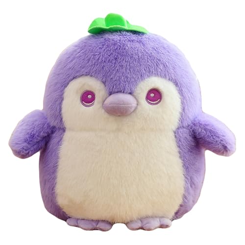 Herfair Kuscheltier Pinguin PlüSchtier, Pinguin Stofftier zum Kuscheln & Spielen, Plüschpinguin Kissen Puppe Geschenk für Fans Kinder Mädchen Jungen (30cm,Lila Pinguin) von Herfair