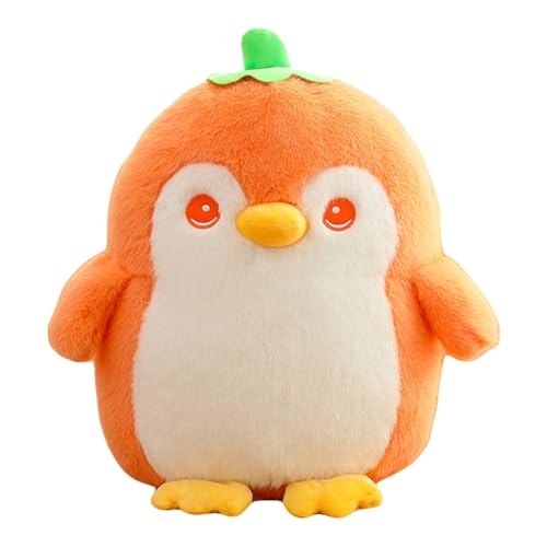 Herfair Kuscheltier Pinguin PlüSchtier, Pinguin Stofftier zum Kuscheln & Spielen, Plüschpinguin Kissen Puppe Geschenk für Fans Kinder Mädchen Jungen (30cm,Orangem Pinguin) von Herfair