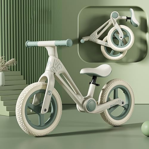 Herfair Laufrad ab 3 Jahre Kinderfahrrad Klappbar Balance Fahrrad Höhenverstellbar Ultraleicht 3.3 Kg Kinder Spielzeug Geschenke für Jungen Mädchen (Grün) von Herfair