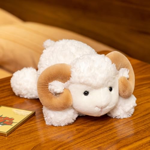 Herfair Niedliches Schaf Kuh Plüschtier, Kuscheltier lamm Schaf Plüsch Spielzeug Plüschtier für Kinder und Baby, Flauschiger Stofftier zum Spielen, Geschenk (23cm,Schaf) von Herfair