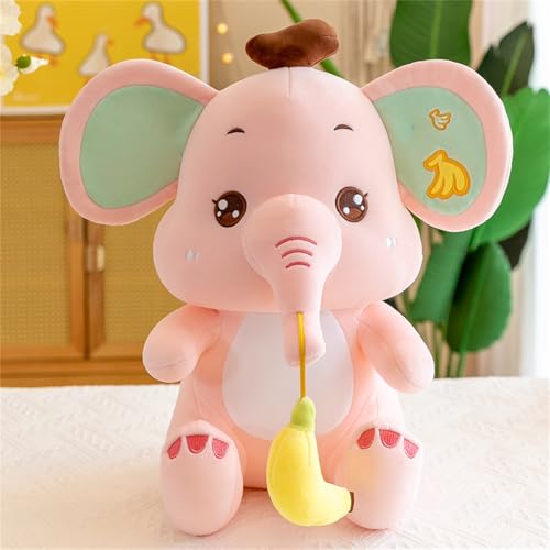 Herfair Pausbäckige Plüschtier Grüne Avocado Kuscheltier, Liebenswertes Rosa Schweinchen Stofftier Spielzeug, Weiches Plüschpuppen Kissen, Kinder und Erwachsene (35cm,Rosa) von Herfair