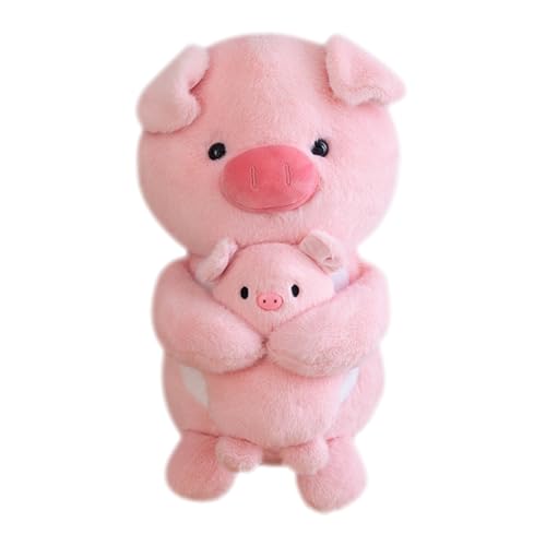 Herfair Pinguin Kuscheltier, Plüschtiere Süßes Kuscheltier Pinguin Mutter und Kind, Plüsch Spielzeug zum Kuscheln und Spielen, Geschenke für Jungen und Mädchen (Schweine,25cm) von Herfair