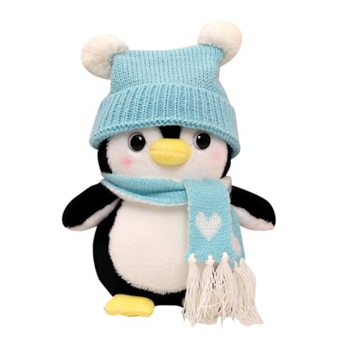 Herfair Pinguin Stofftier Plüschtier, Niedliches Kuscheltier Plüschpuppe für Mädchen, Jungen & Babys, Kinder Geburtstag Geschenk (Blau, 25cm) von Herfair