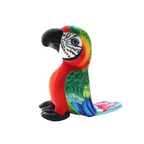 Herfair Plüsch Papagei Spielzeug, Plüschtier-20cm, Niedliche Realistisches Papagei Vogel Plüschtiere, Stofftier Kuscheltier Geburtstagsgeschenk für Kinder Mädchen Jungen (Rot und grün) von Herfair