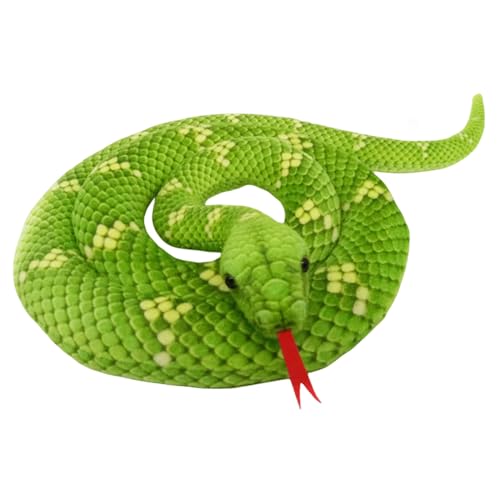 Herfair Plüschtier Python Kuscheltier Realistische Große Schlange Stofftier Plüsch Spielzeug Prank Requisiten Geschenke für Kinder (D,200 cm/ 78.7 in) von Herfair