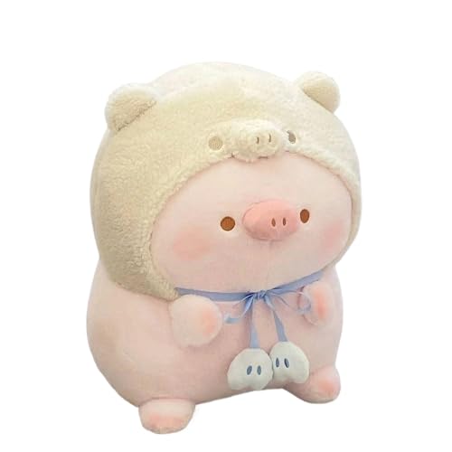 Herfair Schwein Kuscheltier, Niedlich Glücksschwein Plüschtier, Weiche Plushie Spielzeug Kissen, Stofftier Geschenk für Mädchen und Jungen (35 cm) von Herfair
