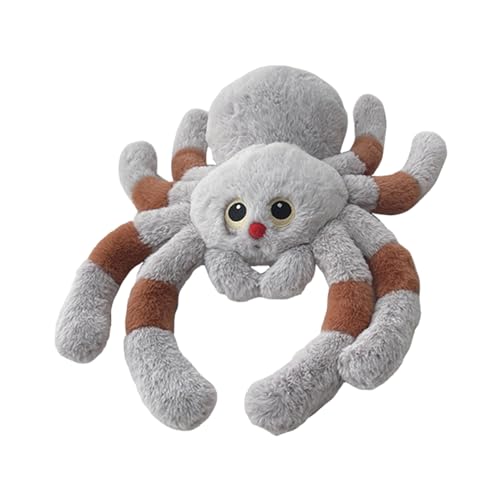 Herfair Spinne Stofftier Kuscheltier Plüschtier Niedliches Grau Spinne Wurfkissen Kuscheltiere Geschenk für Erwachsene Und Kinder Halloween (30cm) von Herfair