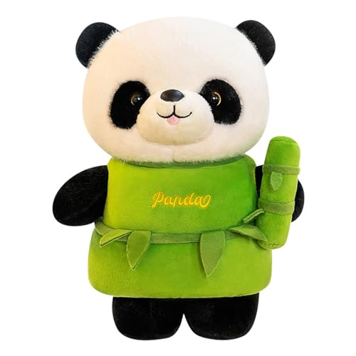 Herfair Süßes Bambus-Panda-Plüsch, Bambus-Panda-Stofftierkissen, Geburtstagsgeschenk für Jungen und Mädchen,Panda Plush Toy with Bamboo, Panda in Bamboo Cuddly Toy (35cm) von Herfair
