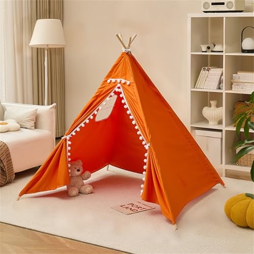 Herfair Tipi Zelt für Kinder, Kinderzelt Indoor mit Filzkugel, Bunt Spielhaus Polyester Spielhaus, Zelt Kinderzimmer Deko Geschenke, 130×120×120 cm (C) von Herfair
