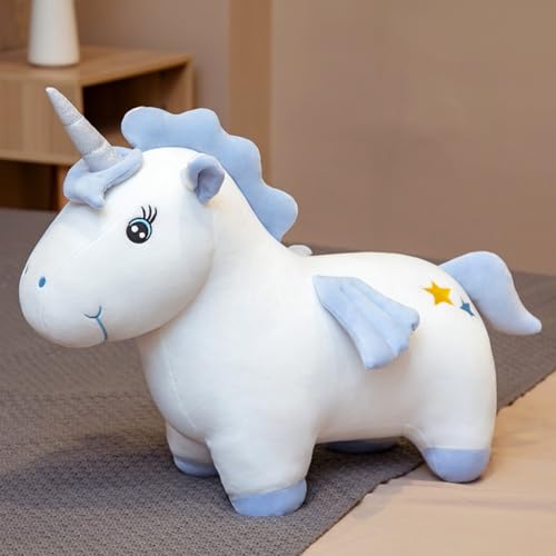 Kuscheltier Einhorn Stofftier Plüschtier Plüsch Einhorn Spielzeug mit Stern Geschenk für Weihnachten Geburtstag Mädchen Kinder (40cm,Blaue Runde Augen) von Herfair