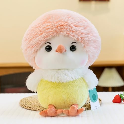Kuscheltier Küken Stofftier aus weichem Plüsch, niedliches Plüschtier zum Kuscheln und Spielen, für Kinder & Erwachsene Geschenkidee (45cm,Rosa) von Herfair