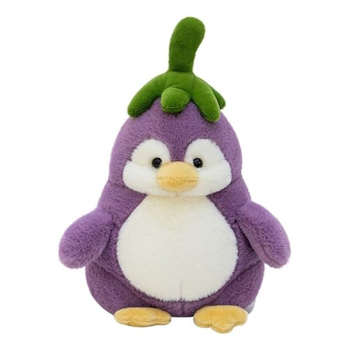 Lila Pinguin Kuscheltier, Süß Plüschtier Pinguin, Pinguin Stofftier zum Kuscheln & Spielen, Plüschpinguin Kissen Puppe Geschenk für Fans Kinder Mädchen Jungen (25cm) von Herfair