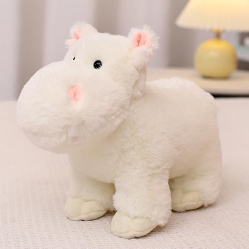 Nilpferd plüschtier, Kuscheltier Kinder Plüschtier Niedlich Nilpferd Plüsch Spielzeug Weiche Flauschige Nilpferd Geschenk für Freunde und Kinder (30cm,Weiß) von Herfair