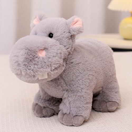 Nilpferd plüschtier, Kuscheltier Kinder Plüschtier Niedlich Nilpferd Plüsch Spielzeug Weiche Flauschige Nilpferd Geschenk für Freunde und Kinder (40cm,Grau) von Herfair