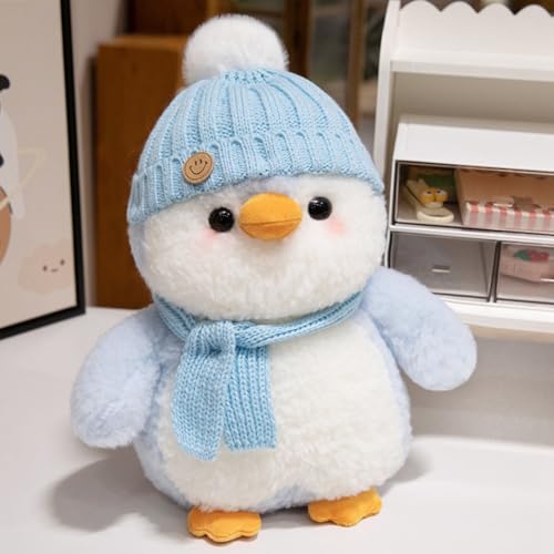 Plüschtier Pinguin Stofftier Pinguin Kissen Cartoon Pinguin Kuscheltier Geschenk Kinder Kuscheltier 25cm (Blau) von Herfair