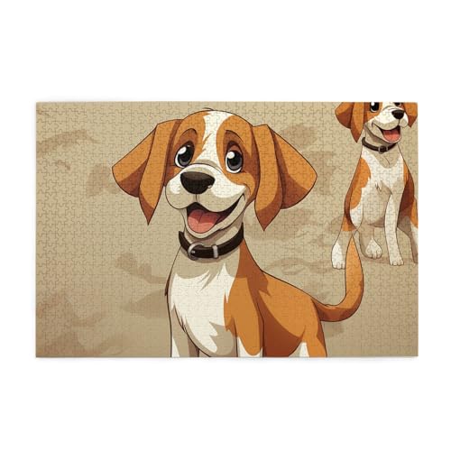 Holzpuzzle Cartoon Beagle Dogs Print Jigsaw Puzzle 1000 Teile Personalisiertes Bild Puzzle Familie Dekoration Puzzle für Erwachsene Familie Hochzeit Abschluss Geschenk von Herfst