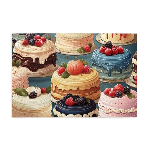 Holzpuzzle Kuchen Muster Druck Puzzle 1000 Teile Personalisiertes Bild Puzzle Familie Dekoration Puzzle für Erwachsene Familie Hochzeit Abschluss Geschenk von Herfst