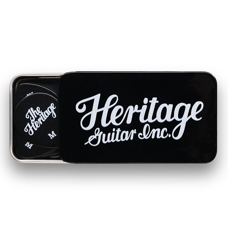 Heritage Celluloid 347 Black Medium 12 Stück Tin Box Plektrum Heritage Celluloid 347 Black Medium 12 Stück Tin Box Plektrum von Heritage