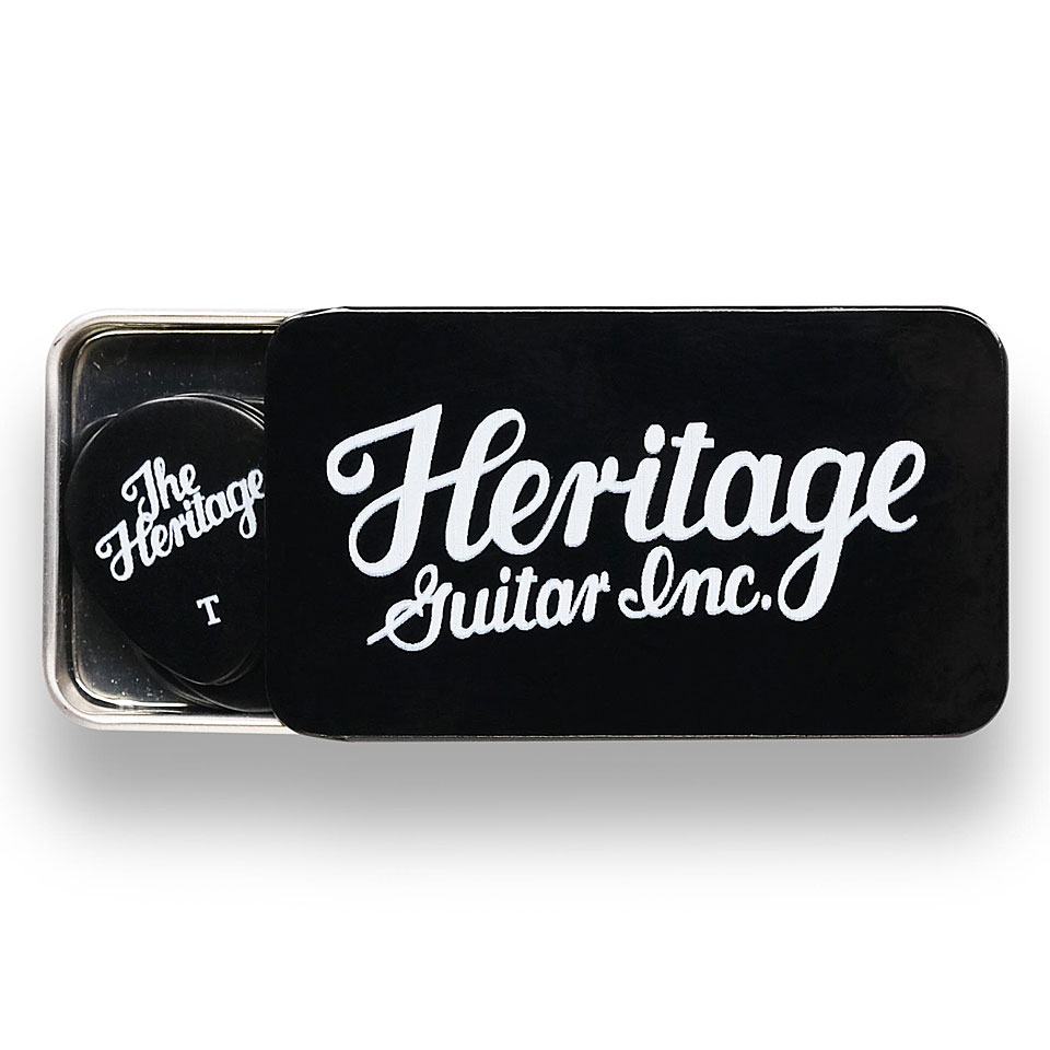 Heritage Celluloid 347 Black Thin 12 Stück Tin Box Plektrum Heritage Celluloid 347 Black Thin 12 Stück Tin Box Plektrum von Heritage