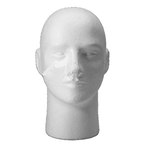 Herklotzn 1 x Männlicher Schaumstoff Styropor Mannequin Mannequin Kopf Stand Modell Perücke Hut Display 2 von Herklotzn