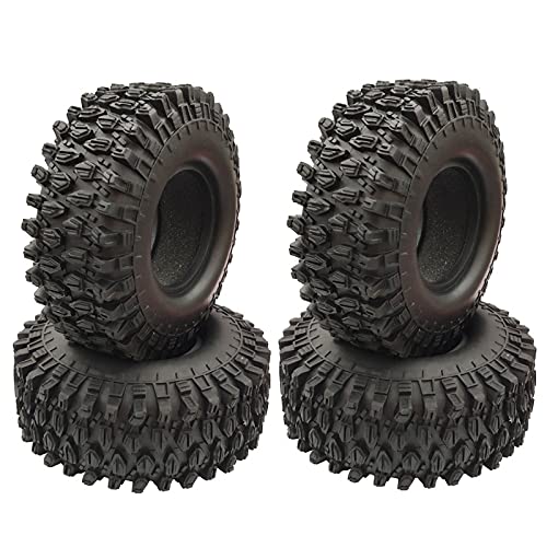 Herklotzn 4 Stück Reifen aus Gummi, 1,9 Zoll, 1,9 Zoll, 108 x 40 mm für 1/10 RC Crawler TRX4 Axial SCX10 90046 AXI03007 von Herklotzn