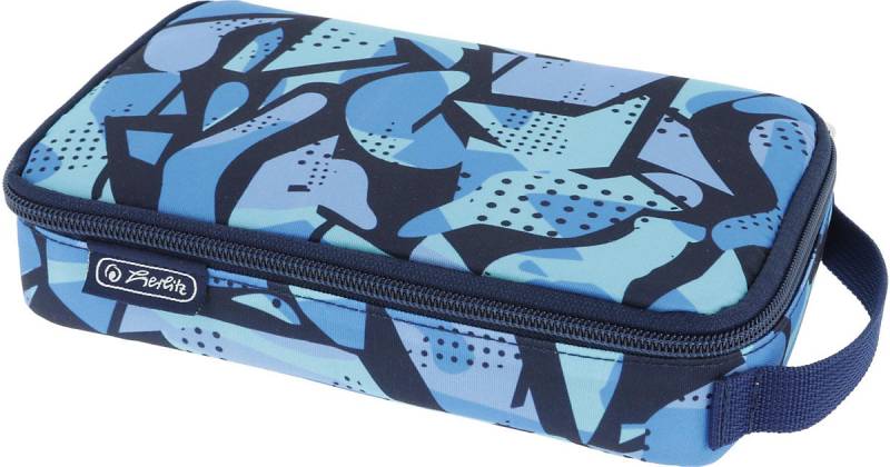 Etuibox 2 Go CamoBlue, unbefüllt, inkl. Geodreieck blau Modell 1 von Herlitz