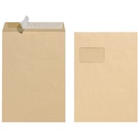 HERLITZ 10900769 Versandtasche C4 90g haftklebend mit Fenster braun 10er Packung von Herlitz