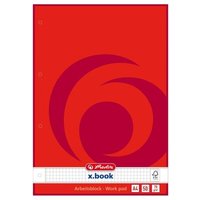 HERLITZ 215434 Arbeitsblock A4 50 Blatt kariert rot FSC Mix von Herlitz