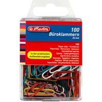 HERLITZ 8760811 Büroklammer 26 mm farbig sortiert 100 Stück von Herlitz