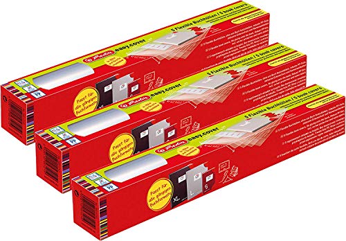 Herlitz Buchhülle easy cover, 5 Stück pro Faltschachtel, 3 Packungen, 50014743-15 von Herlitz