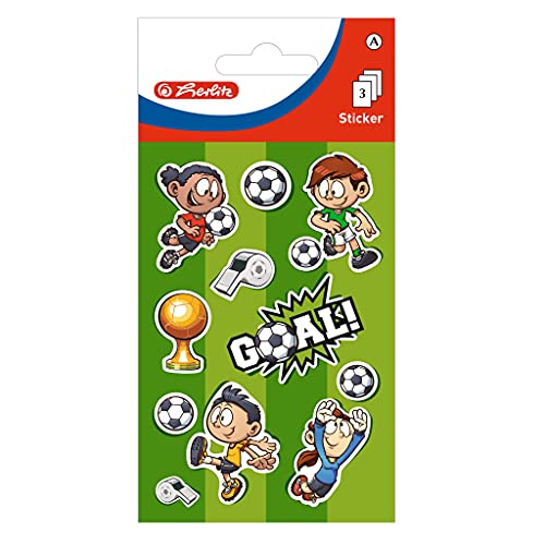 Herlitz 50034239 selbstklebende Sticker für Kids, Motiv: Fussball, 10 x 3 Bögen von Herlitz