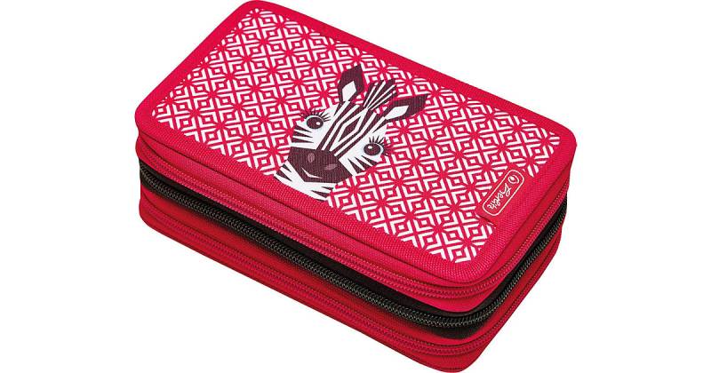 Triple-Federmäppchen Cute Animals Zebra, befüllt, 31-tlg. rot-kombi von Herlitz
