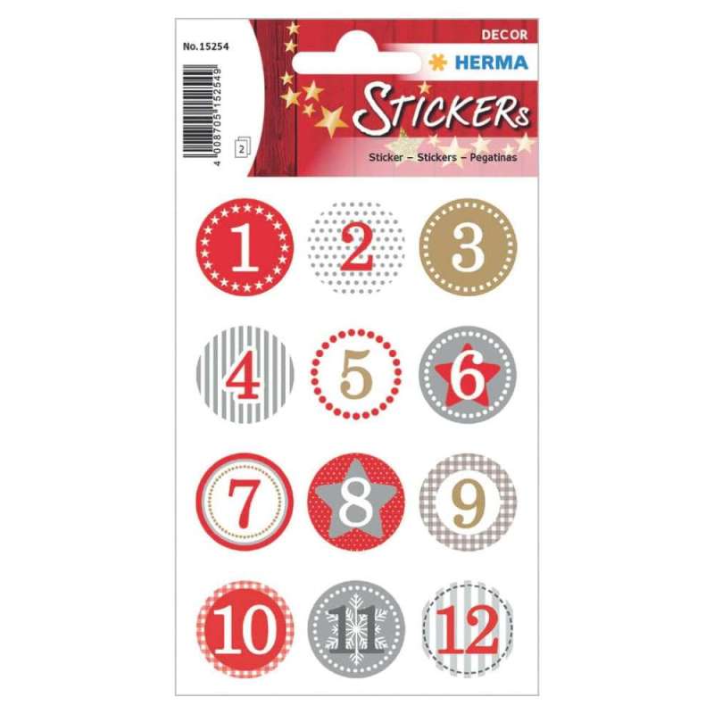 HERMA Sticker, Themenwelten Festtage, HERMA Motive Adventskalendersticker von Herma