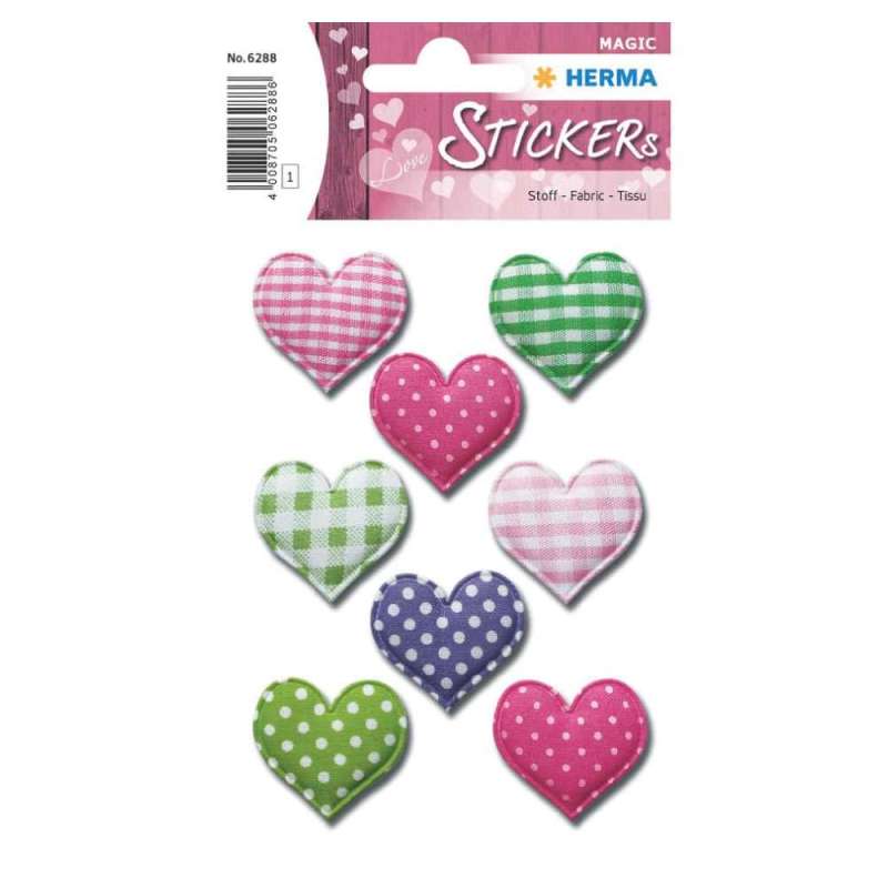 HERMA Sticker, Themenwelten Muster/Symbole, HERMA Motive Herzen Stoff von Herma