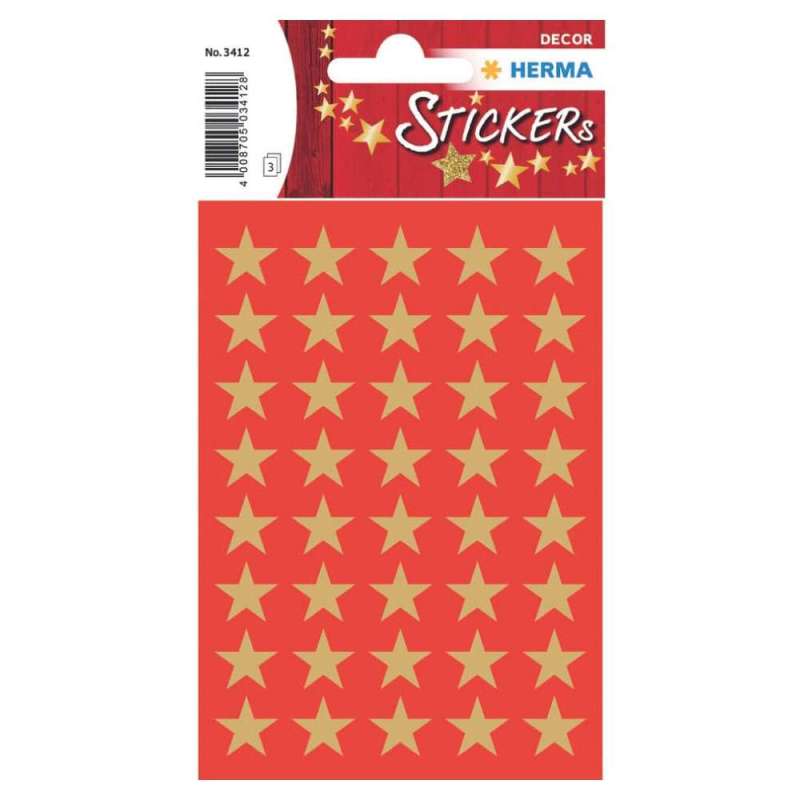 HERMA Sticker, Themenwelten Muster/Symbole, HERMA Motive Sterne 5-Zackig gold von Herma