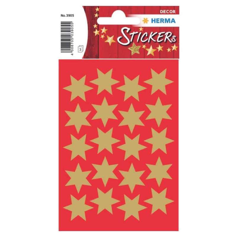 HERMA Sticker, Themenwelten Muster/Symbole, HERMA Motive Sterne 6-zackig gold von Herma