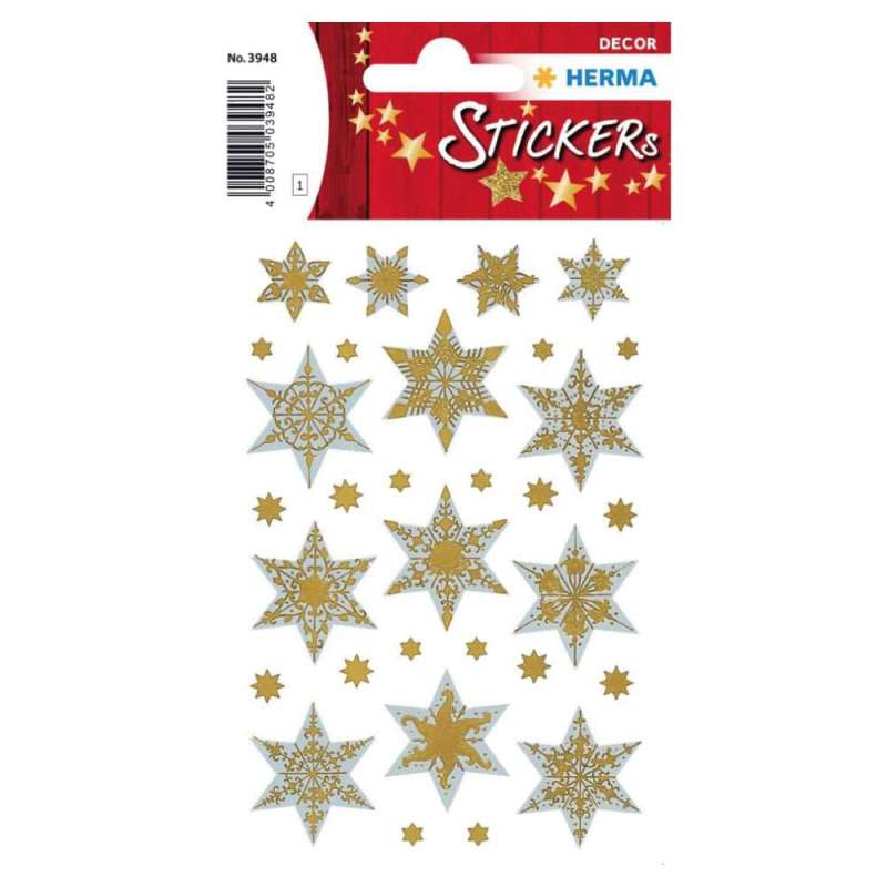 HERMA Sticker, Themenwelten Muster/Symbole, HERMA Motive Sterne 6-zackig silber von Herma