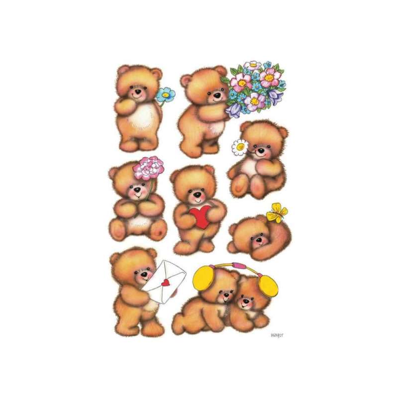 HERMA Sticker, Themenwelten Tiere, HERMA Motive Bären mit Blumen von Herma