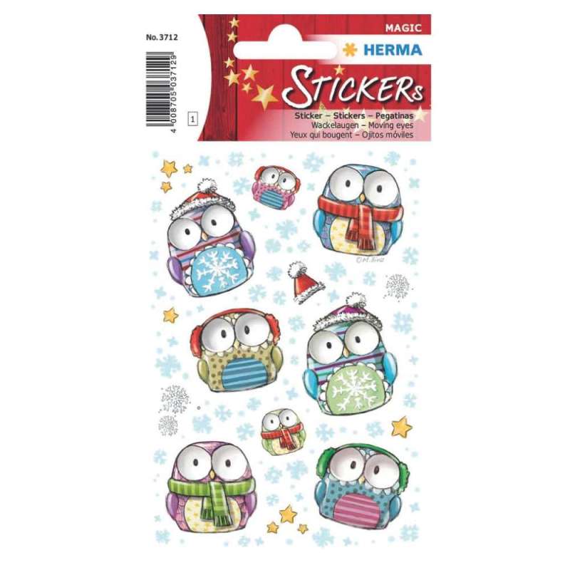 HERMA Sticker, Themenwelten Tiere, HERMA Motive Winter Eulen von Herma