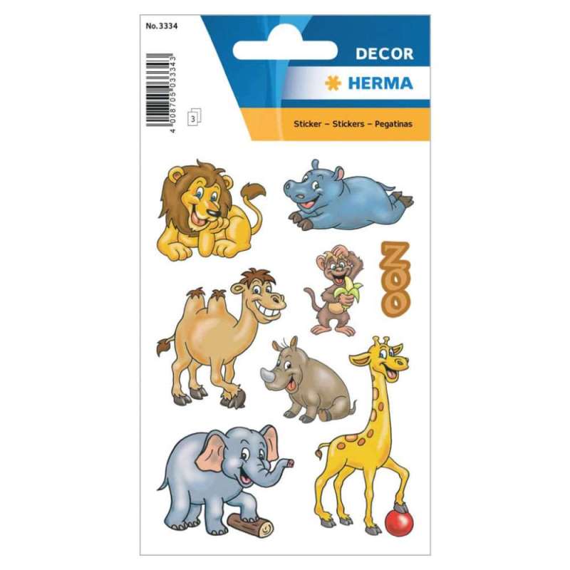 HERMA Sticker, Themenwelten Tiere, HERMA Motive Zootiere von Herma