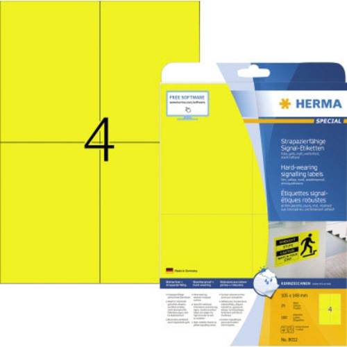 Herma 8032 Folien-Etiketten 105 x 148mm Gelb 100 St. Extra stark haftend Laserdrucker, Farblaserdruc von Herma
