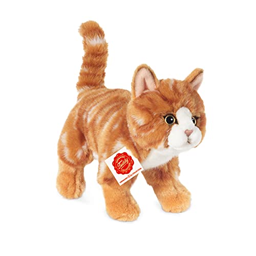 Teddy Hermann 90682 Katze 20 cm, Kuscheltier, Plüschtier, rot getigert mit recycelter Füllung von Hermann Teddy