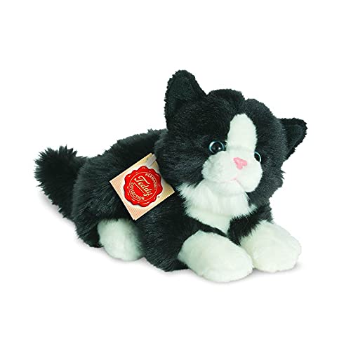 Katze liegend schwarz/weiß 20 cm von Hermann Teddy