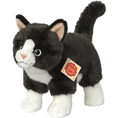 Hermann Teddy Collection 918202 - Plüsch-Katze stehend, 20 cm, schwarz/weiß von Hermann Teddy Collection