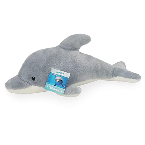 Teddy Hermann 90037 Delphin 35 cm, Kuscheltier, Plüschtier mit recycelter Füllung, Sonderedition yaqu Pacha von Hermann Teddy