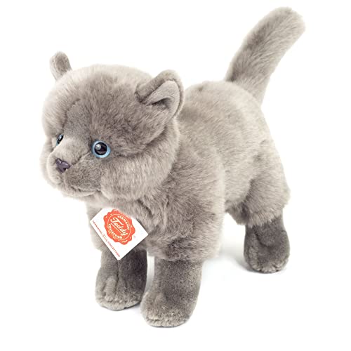 Teddy Hermann 91836 Kartäuserkatze stehend 20 cm, Kuscheltier, Plüschtier mit recycelter Füllung von Hermann Teddy