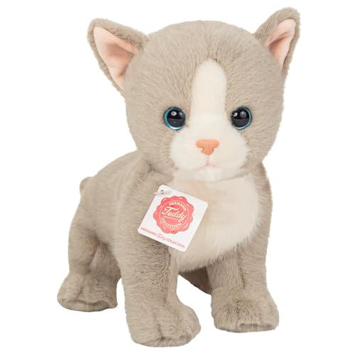 Teddy Hermann 91841 Babykatze grau 24 cm, Kuscheltier, Plüschtier mit recycelter Füllung von Hermann Teddy